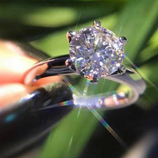 Yellow Gold Solitaire Engagement Ring with Round Clear Stone — listing 3