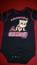 Arizona Diamondbacks MLB Baby Bodysuit Creeper, Red with 'A' Logo — listing 2