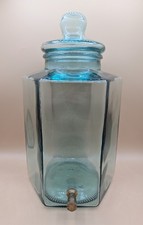 SVE Italian Iridescent Glass Beverage Dispenser with Brass Spigot and Lid — listing 6