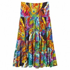 tropical print maxi Tiered Tropical Botanical Print Maxi Skirt or Dress — listing 5