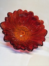 Indiana Glass Sunflower Bowl in Ruby Red — listing 5