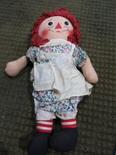 Vintage Raggedy Ann Style Cloth Rag Doll with Red Yarn Hair, Approx 20" — listing 6