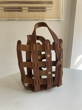 Faux Leather Single-Bottle Wine Tote Bag with Embroidered Tree Design — listing 6