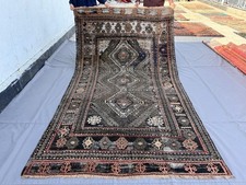 Hand-Knotted Wool Persian-Style Room-Size Rug with Red Field and Navy Floral Border, Signed — listing 2