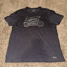 Life is Good Men's Crusher Tee with Motorcycle Graphic, Cream, Size XXL