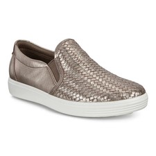 ECCO Soft 7 Woven Leather Slip-On Sneakers, Navy Blue — listing 3