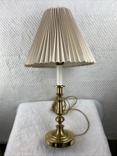 Stiffel Brass and Walnut Column Table Lamp