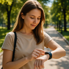 Smartwatch with Square Case and Gray Silicone Band — listing 6