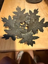 Vintage Wrought Iron Floral Leaf Candle Holder / Decorative Sculpture — listing 6