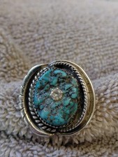 Navajo Sterling Silver Turquoise Cuff Bracelet — listing 2