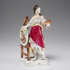 Hand-Painted Porcelain Cabinet Plate with Bleu Céleste Ground, Floral Reserves and Gilt Decoration, Crossed-Swords Mark — listing 5