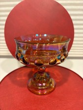 Set of 3 Vintage Carnival Glass Ruffled Compotes / Nappy Bowls — listing 6