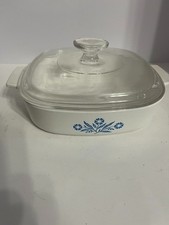 CorningWare Blue Cornflower Casserole Dish with Pyrex Glass Lid A-1.5-B — listing 5