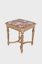 Pair of Louis XVI Style Cream Painted and Parcel-Gilt Wood Display Pedestals with Ribbon and Laurel Swag Carving — listing 6