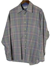 Alex Cannon Men's Orange Plaid Short Sleeve Camp Collar Shirt Size S — listing 2