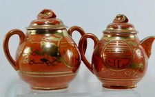 Japanese Kutani-Style Hand-Painted Porcelain Lidded Sugar Bowl with Figural Dragon Finial — listing 4