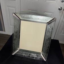 Vintage Art Deco Venetian-Style Etched Mirror Picture Frame with Scalloped Edges — listing 3