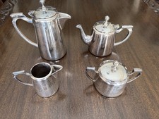 Vintage Silverplate 5-Piece Tea & Coffee Service with Oval Gallery Tray — listing 4