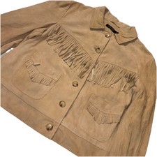 Lauren Ralph Lauren Camel Suede Fringe Western Jacket Size 18W NWT