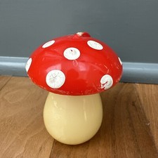 Vintage Hand-Painted Amanita Mushroom Candle with Gnome and Fir Tree Figural Design — listing 2
