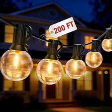 Battery-Operated LED String Light Set with Frosted Globe Bulbs and Battery Pack — listing 5