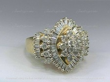 Wide Band Cluster Ring with Baguette and Round Stones — listing 6
