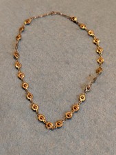 Vintage 1980s Gold-Tone Chain Collar Necklace with Black Enamel Shield Pendant — listing 5