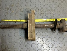 Antique Wooden Handle Cast Iron Ratchet Bar Clamp / Woodworking Wagon Vise Component — listing 4