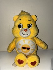 Care Bears Cousins Funshine Bear Plush in Gray Tabby Cat Costume, Sunglasses Sun Belly Badge — listing 6