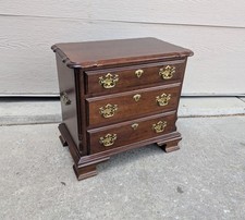 Traditional Cherry-Finish 3-Drawer Nightstand with Rope-Twist Columns and Ring Pulls — listing 3