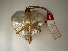 Mercury Glass Sacred Heart with Metal Rose Finial (Milagro Corazón) — listing 5