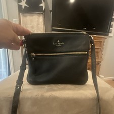 Kate Spade Red Ostrich-Embossed & Cream Leather Crossbody Flap Bag