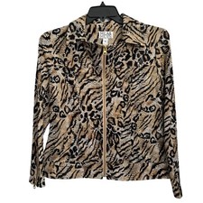 Mila & Milo Women's Animal Print Zip-Front Jacket, Size L — listing 2
