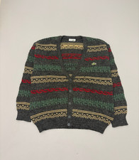 Vintage Chemise Lacoste V-Neck Cardigan Sweater in Green, Size 4