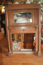 Antique Oak Case Mantel Shelf Clock with Porcelain Dial and Brass Movement, 8-Day Time & Strike — listing 2