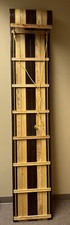 Vintage Paris Wooden Toboggan Sled with Rolled Front and Yellow Tow Rope — listing 6