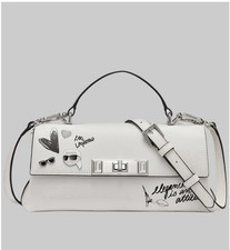 Karl Lagerfeld Paris Nicolette Crossbody Bag with Cate Pins Black Leather — listing 2