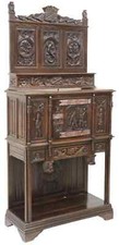 Spanish Revival Octagonal Two-Door Cabinet with Raised Diamond-Point Panels — listing 5
