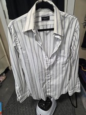 Vintage Christian Dior Monsieur Men's Chambray Button-Up Shirt with Embroidered Dior Logo