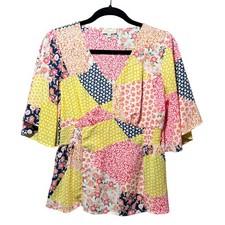 Boho Patchwork Print Flutter Sleeve Blouse — listing 6