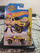 Hot Wheels Diecast Cars Lot - White Race Car with Splatter Graphics & Baja Beetle with Flames — listing 5