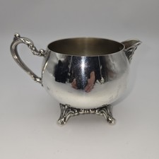 Oneida Silverplate Footed Creamer with Scroll Handle — listing 3