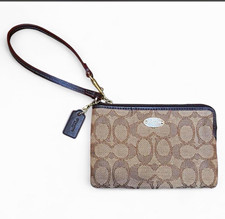 Coach Signature Jacquard Double Zip Wallet Wristlet, Black/Grey — listing 5