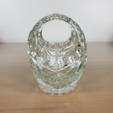 Cut Crystal Glass Basket with Frosted Floral and Thistle Engraving — listing 5