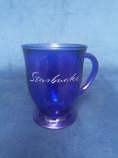 Starbucks Cobalt Blue Glass Pedestal Coffee Mug