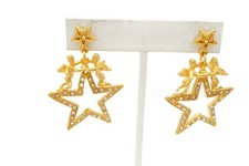 Vintage Figural Angel Cherub Drop Earrings with Lever-Back Closures — listing 5