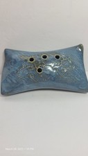 Art Pottery Pillow Vase with Molded Pine Cone / Foliage Design and Loop Handle — listing 3