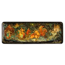 Russian Palekh Lacquer Box "Scarlet Flower" Hand-Painted Miniature — listing 2
