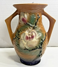 Roseville Pottery Magnolia Two-Handled Vase in Blue — listing 6