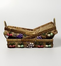 Vintage Wicker Casserole Carrier Caddy with Black Metal Handle Frame, 10.5 x 14.75 in — listing 5